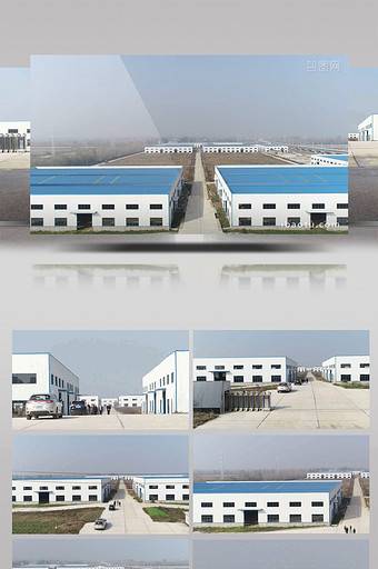航拍工业区新建工厂厂房图片