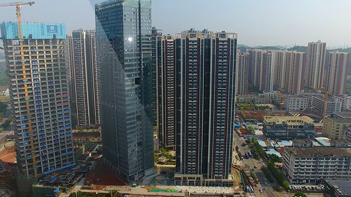 深圳市龙岗区住宅工程建筑航拍视频