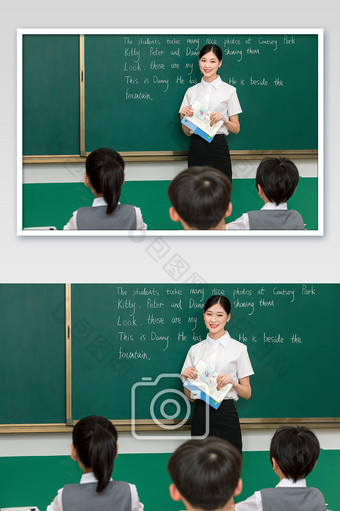 英语课堂学生学习背影图片