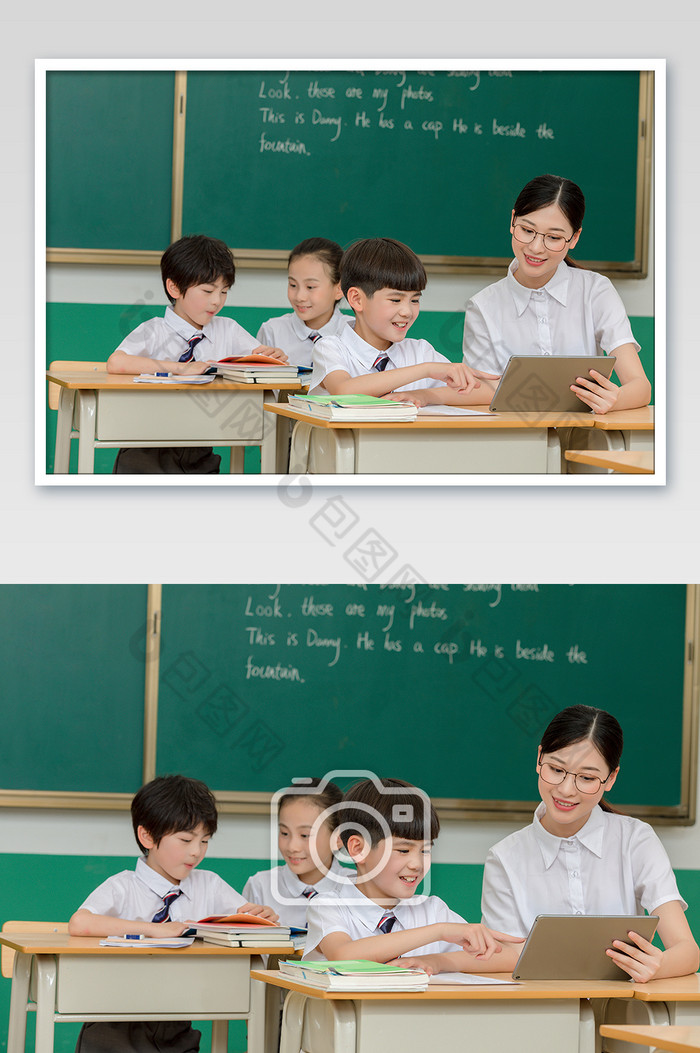 课堂老师辅导男学生在线学习图片图片