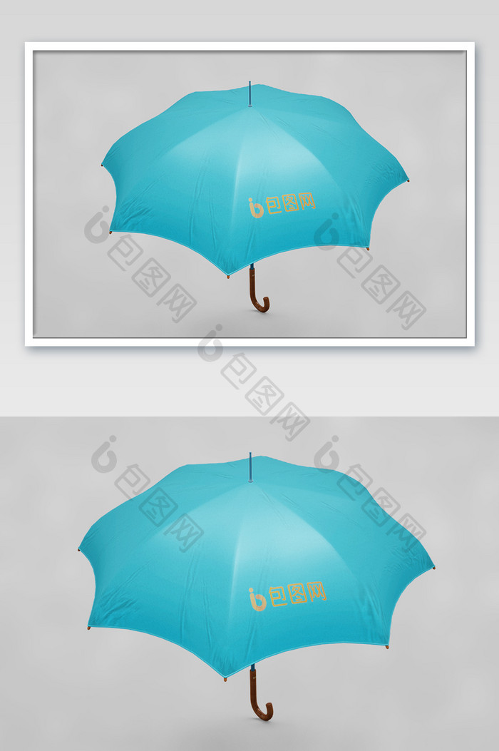 蓝色广告雨伞样机