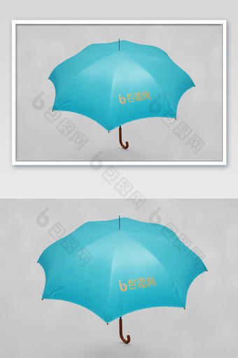 蓝色广告雨伞样机图片
