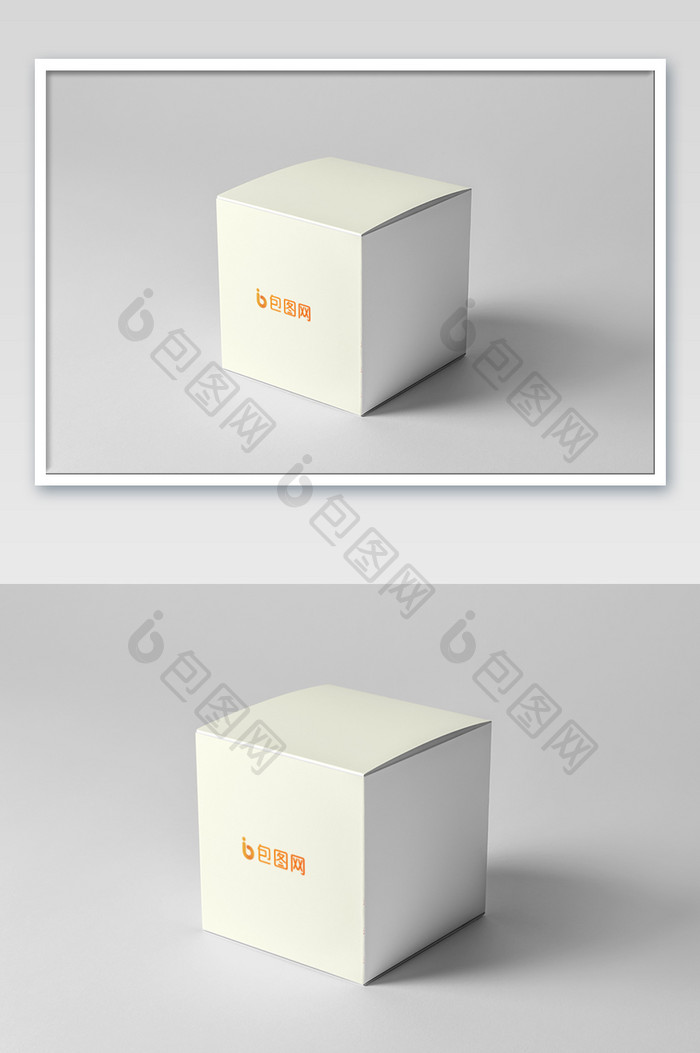 正方形白色包装盒样机