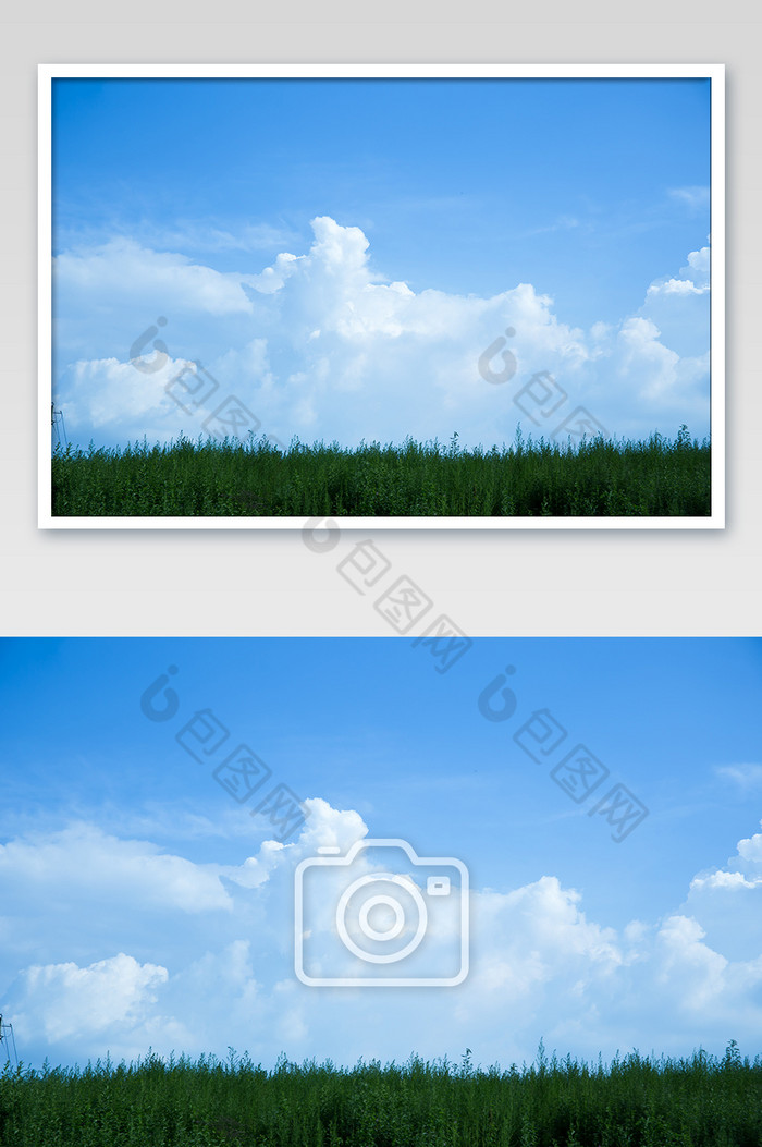 草地蓝天白云好天气图片图片