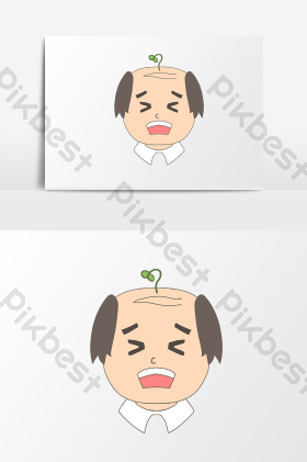 秃顶男生脱发女子惊讶脱发困扰男性脱发地中海的中年人长发女孩脱发