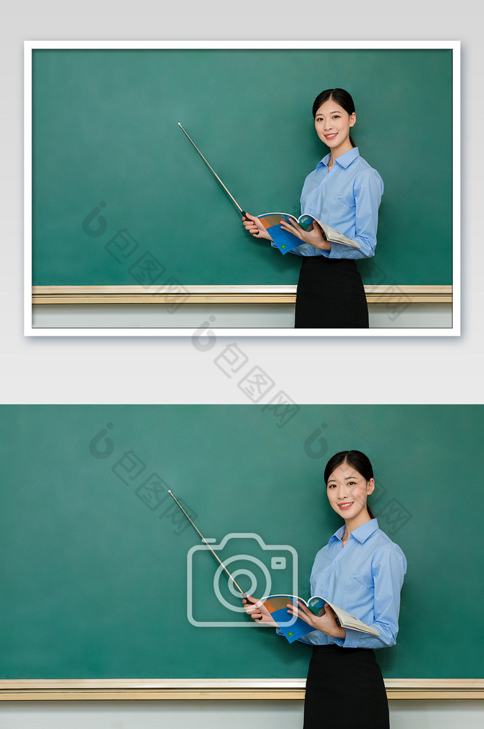 老师黑板前拿着课本上课图片图片