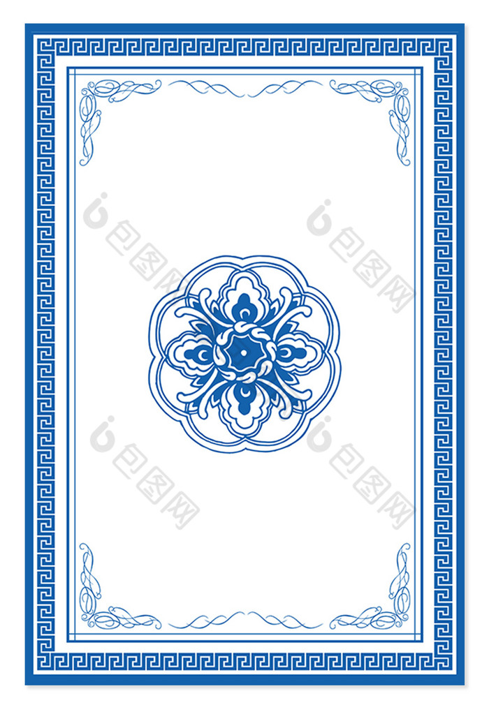 边框青花瓷图片模板-包图网