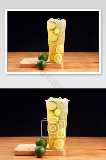 可口的青桔柠檬水果茶摄影图图片