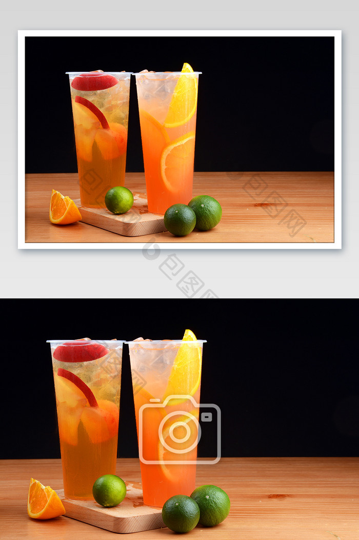 美味的柠檬水果茶摄影图
