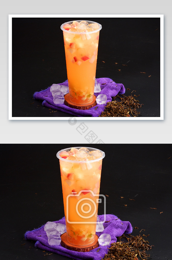 美味的夏季茉莉花茶桨水果茶冷饮摄影图图片