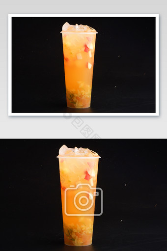 夏季冷饮茉莉花茶桨水果茶冷饮摄影图图片