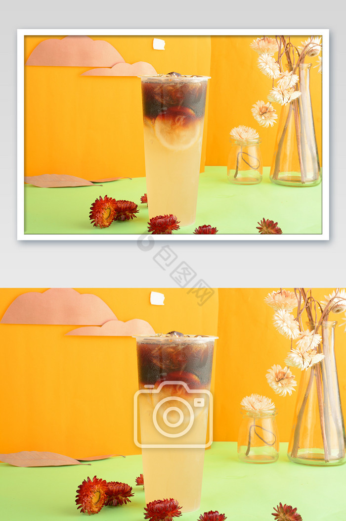 奶茶店柠檬咖啡奶茶摄影图图片