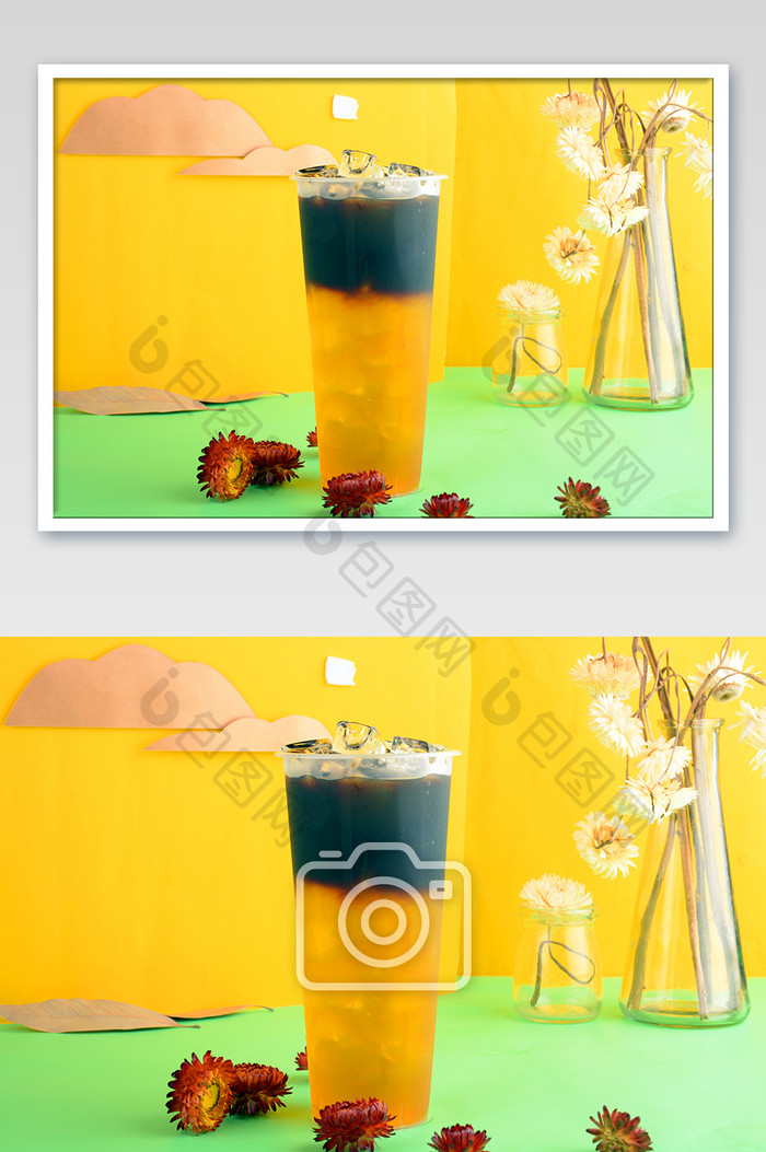 夏季冰品啤酒咖啡摄影图