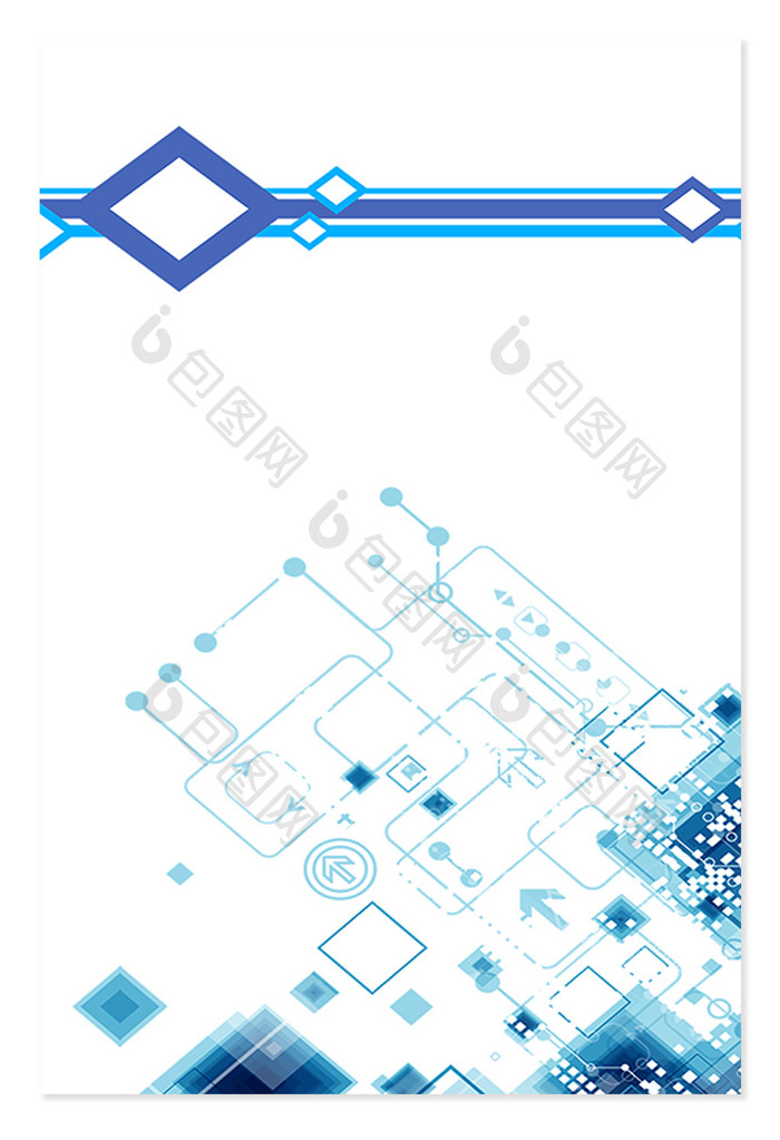 蓝色几何线条商务科技界面背景