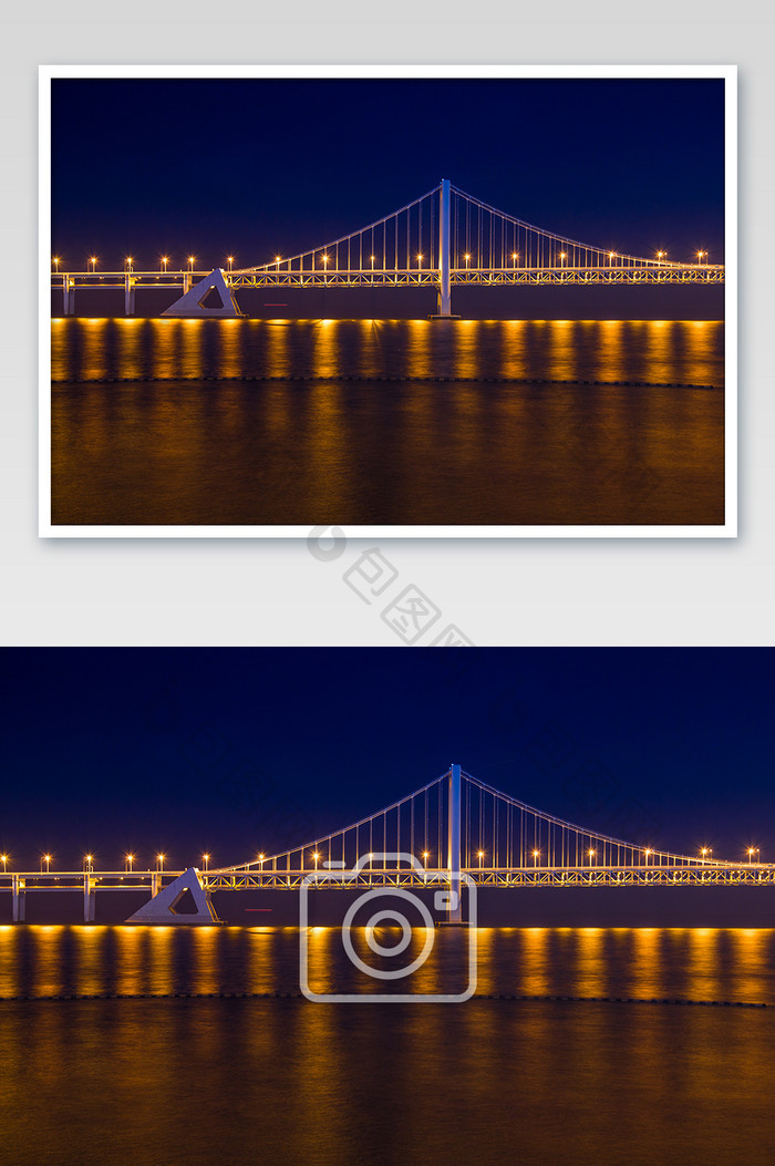 大连的星海广场跨海大桥地标摄影图片