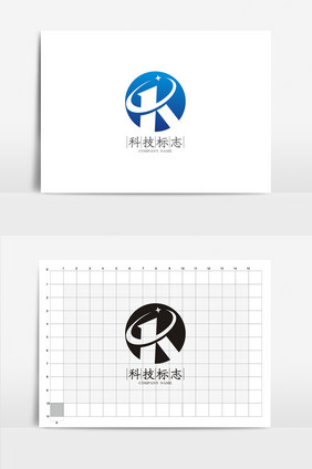 个性字母科技公司VI标志logo设计