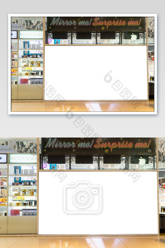 商店购物中心广告牌空白广告牌店铺摄影图