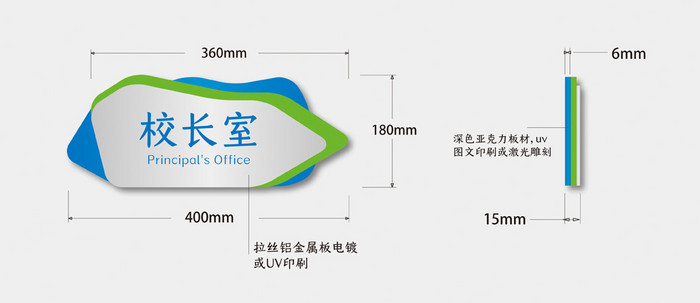 时尚教育机构学校导视系统VI门牌设计