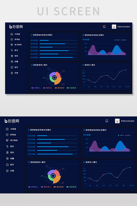 深蓝色大气医疗可视化界面