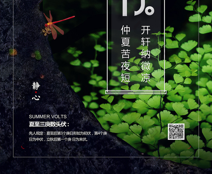 入伏三伏中国传统节气海报