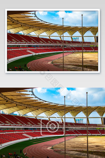 大型体育场内景运动员训练场地摄影图图片