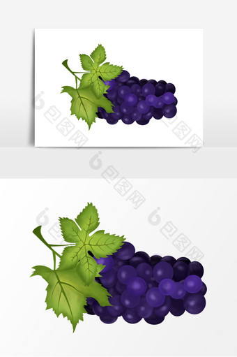 诱人水果紫色葡萄元素图片