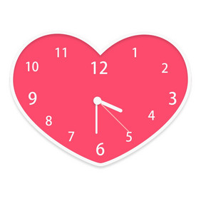 粉色可爱心形动态时钟钟表动态GIF