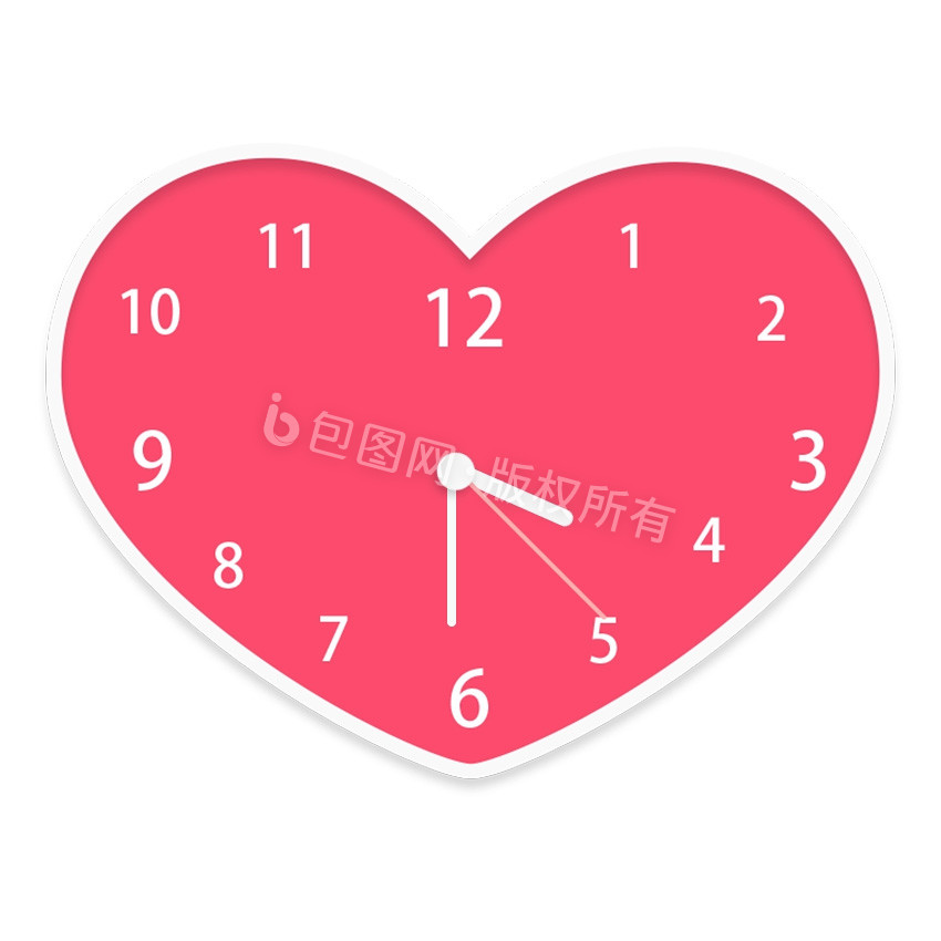 粉色可爱心形动态时钟钟表动态GIF图片