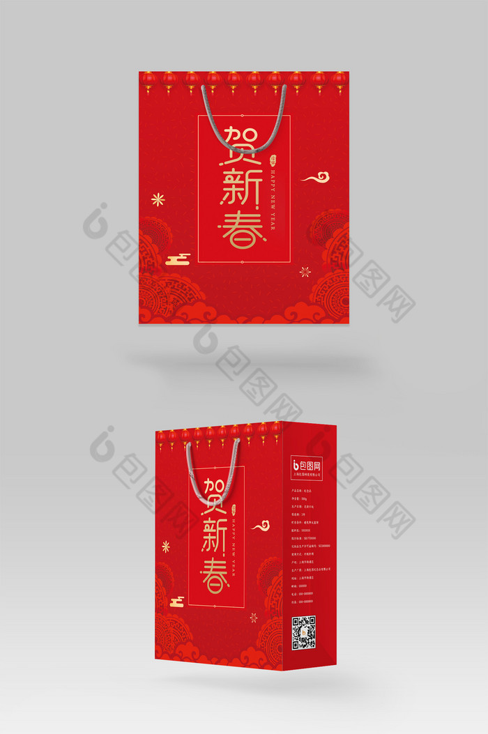 中国红新年春节礼品手提袋包装图片图片