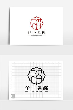 简约古朴稻字LOGOVI模板