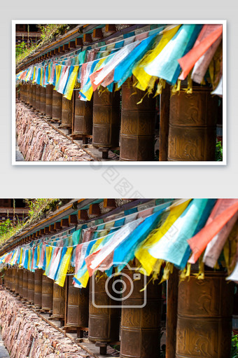 西藏转轮摄影图片