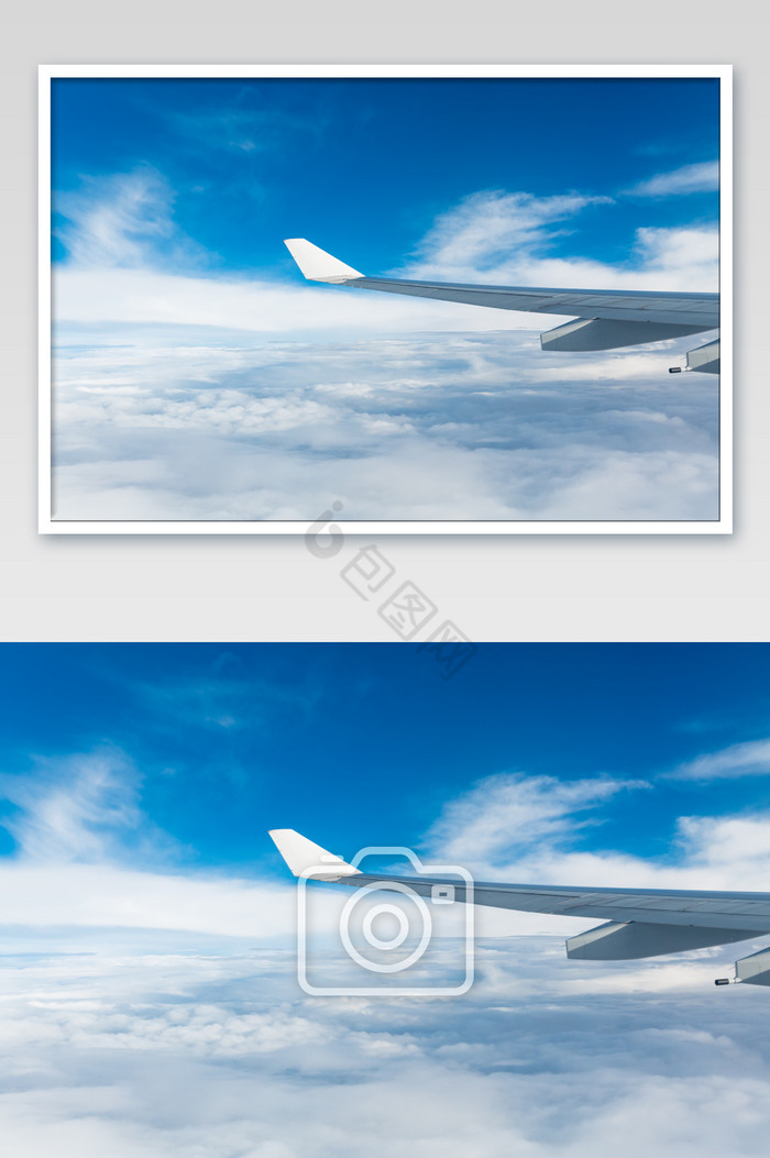 飞机窗外云层晴空素材图片