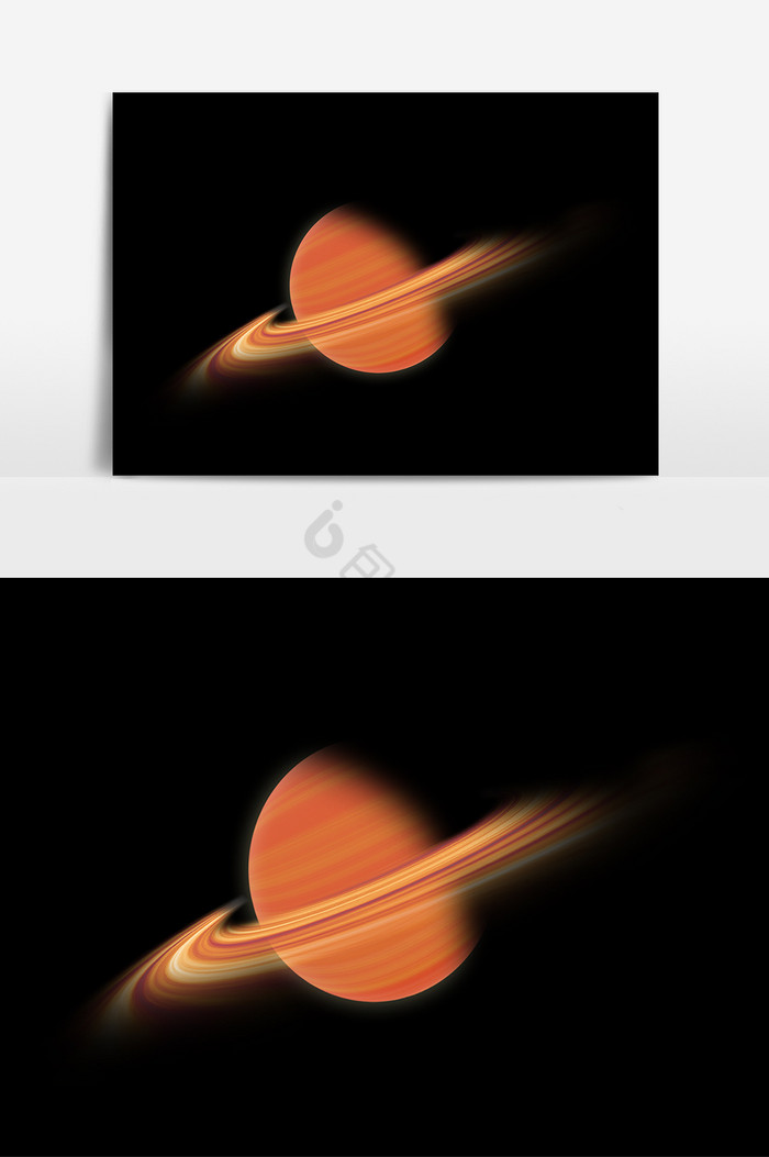 炫丽土星星球逼真阴影PSD图片