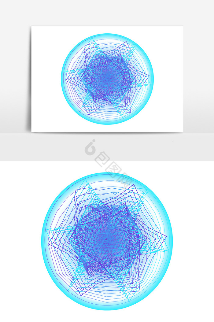 螺旋丸螺旋科技纹理线条叠加AI图片