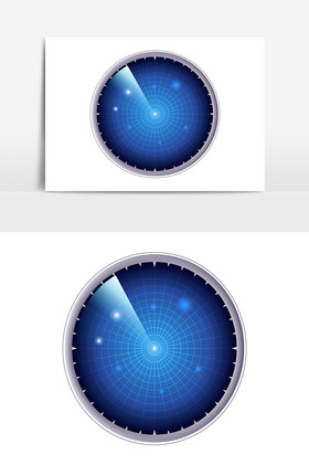 旋转圆形雷达屏幕扫描指示器ai图片