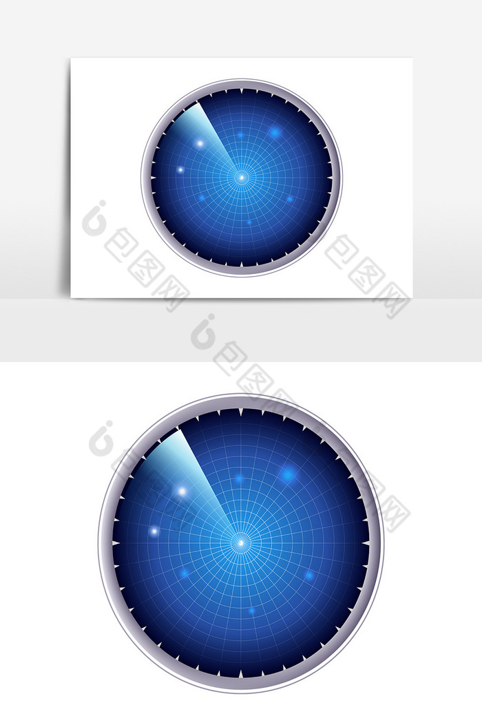 旋转圆形雷达屏幕扫描指示器AI图片图片