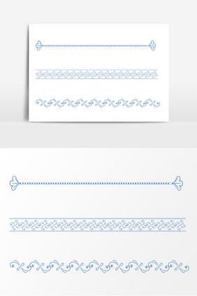 蓝色分割线页眉矢量元素