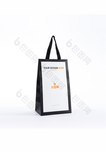 极简个性黑白简约购物袋logo样机图片