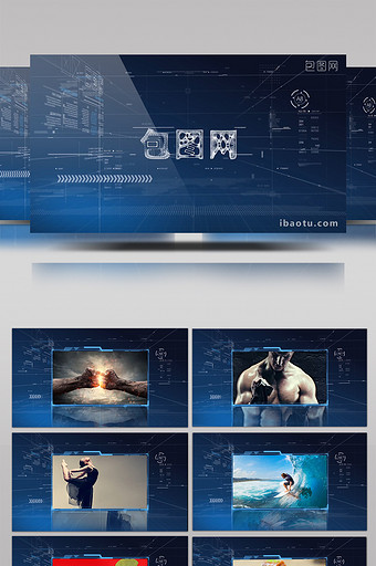 扁平化科技蓝科技信息技术宣传AE模板图片