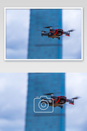 大气飞行无人机摄影图