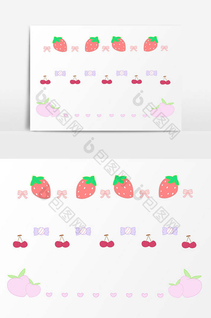 分割线卡通可爱清新水果免抠手绘