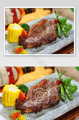 西餐烤肉铁板牛排摄影图片