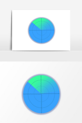 雷达探测测距定位卡通元素