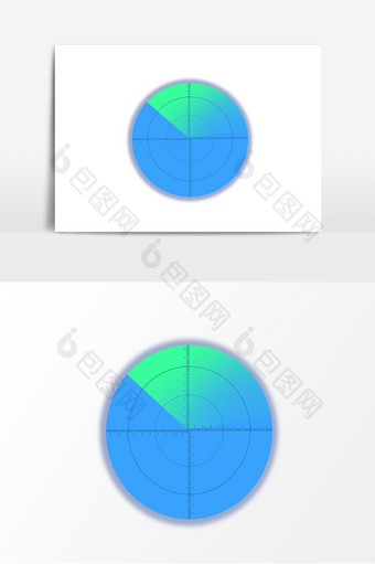 雷达探测测距定位卡通元素图片