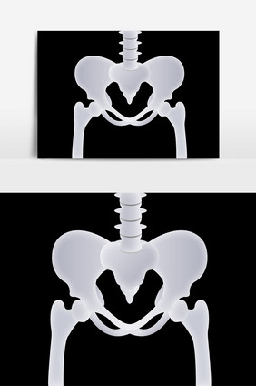 扁平透气渐变拟真风格人体骨骼盆骨元素