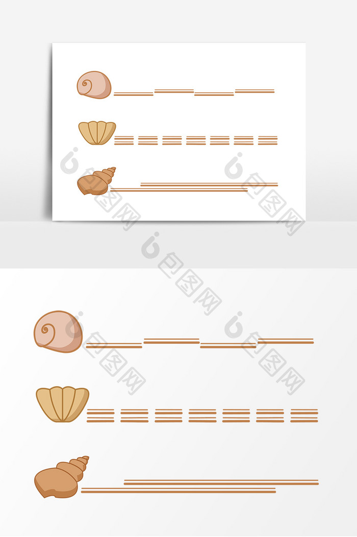 矢量贝壳页眉元素