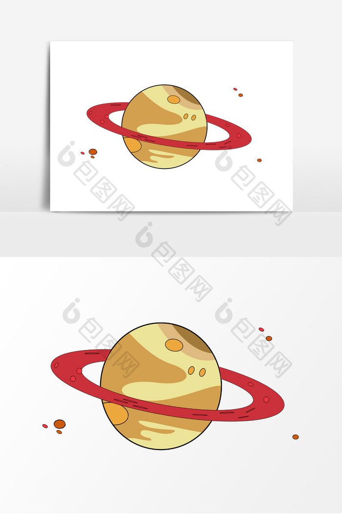 土星红色圆圈装饰元素