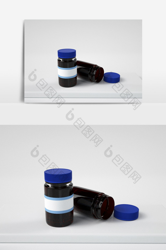 C4D个性定制咖啡色小药瓶图片图片