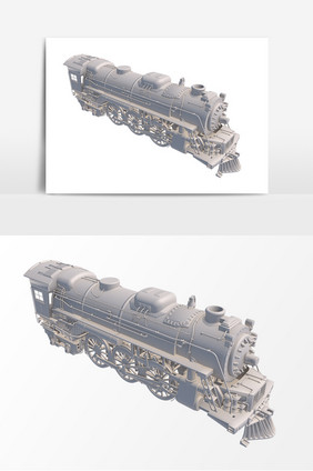 复古西式火车头模型