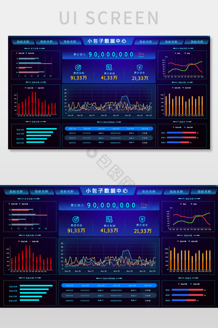 深色可视化大数据UI网页界面图片图片